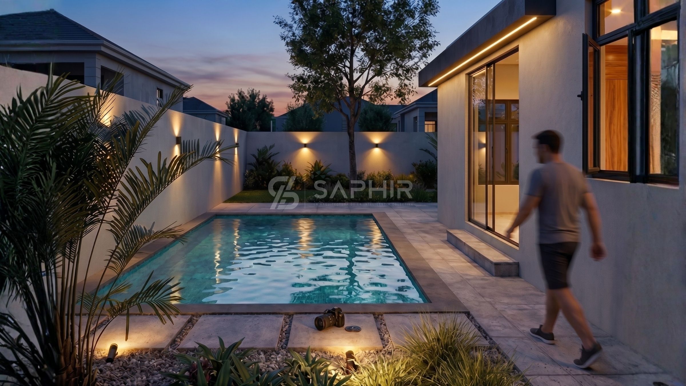 Render exterior fotorrealista de Los Molinos House