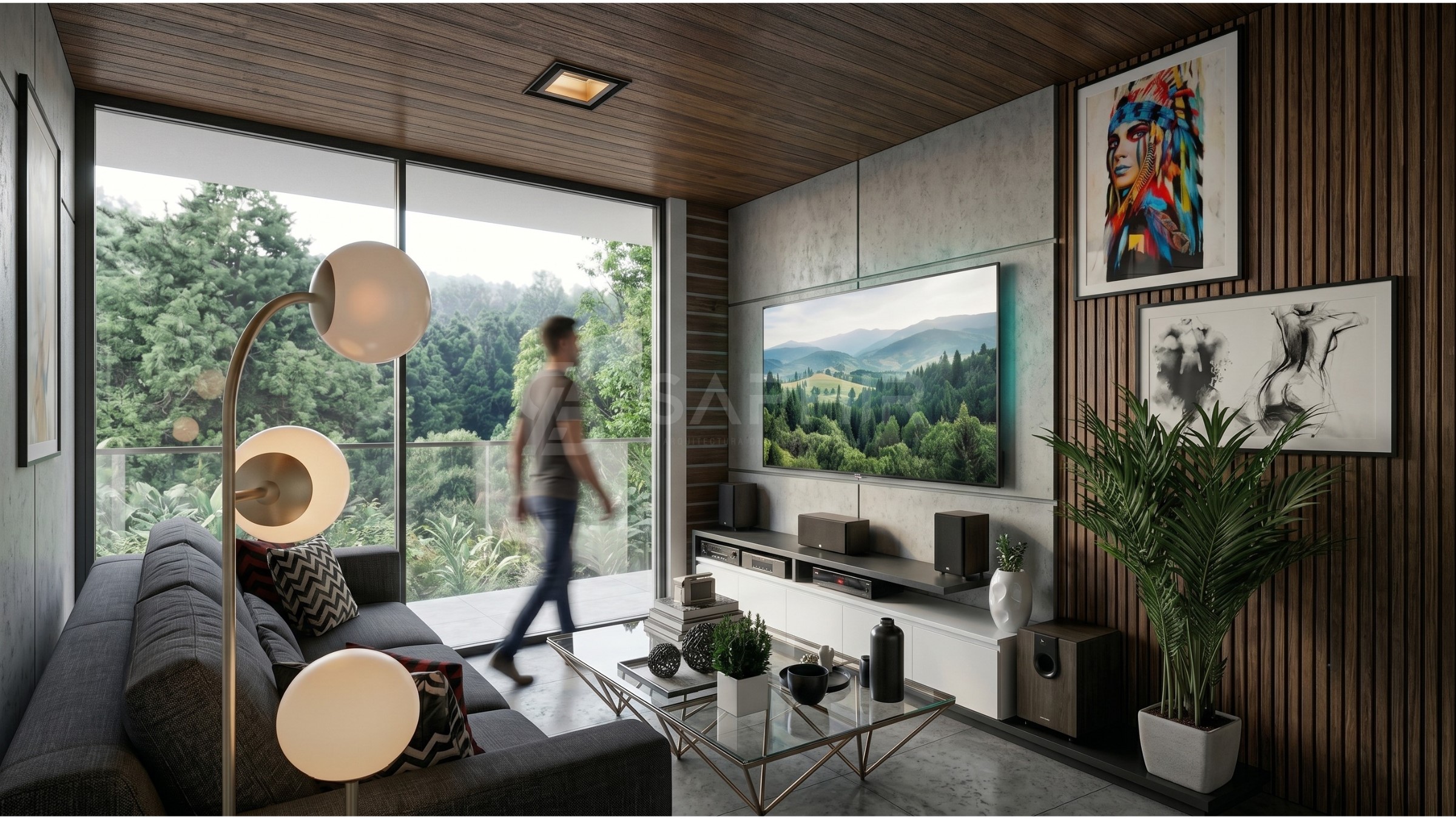 Render exterior de la Vivienda de Campo Los Olivos
